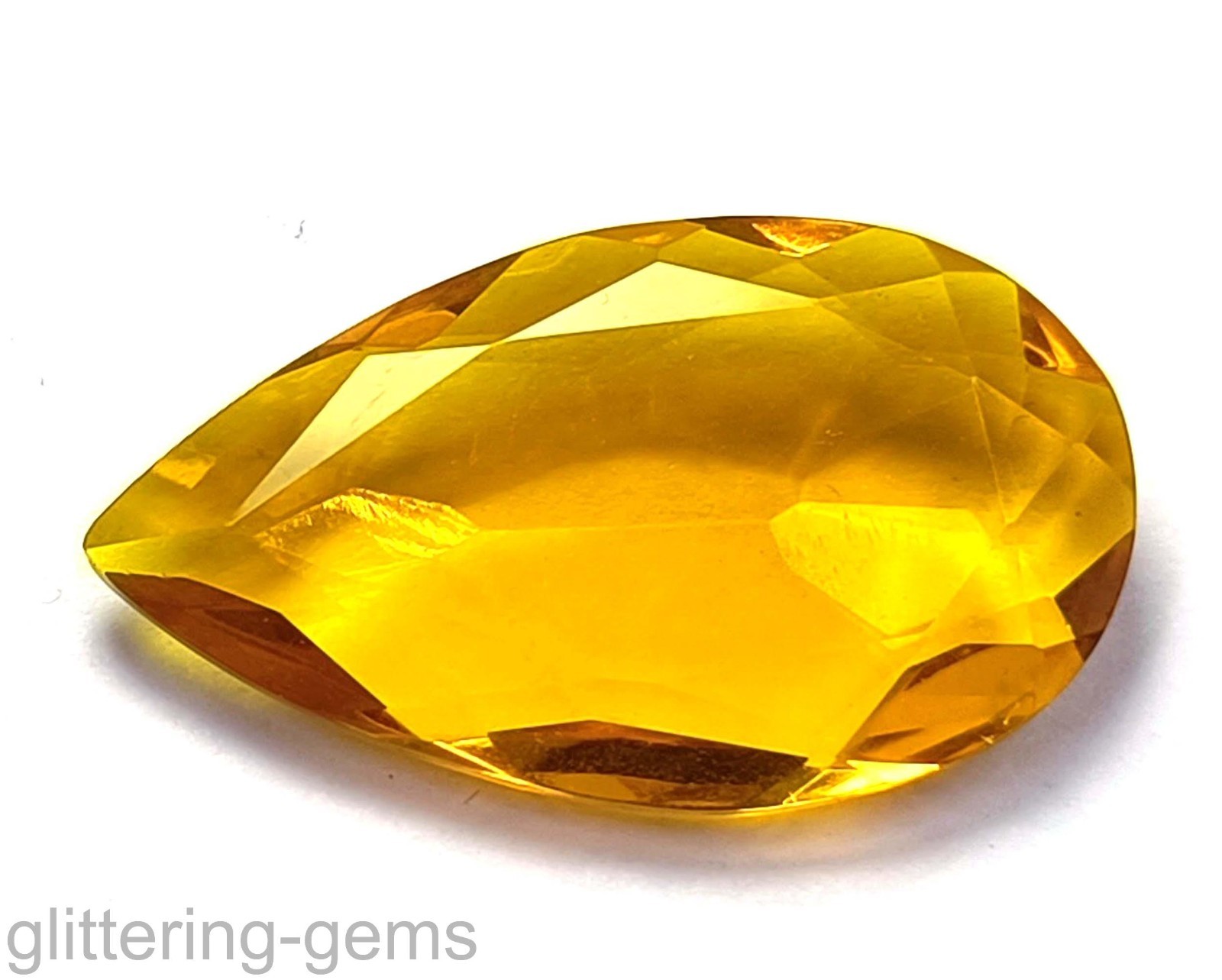 33.75Ct Natural Yellow Citrine Pear Cut IGL Certified Transparent Loose Gem 5DNJ