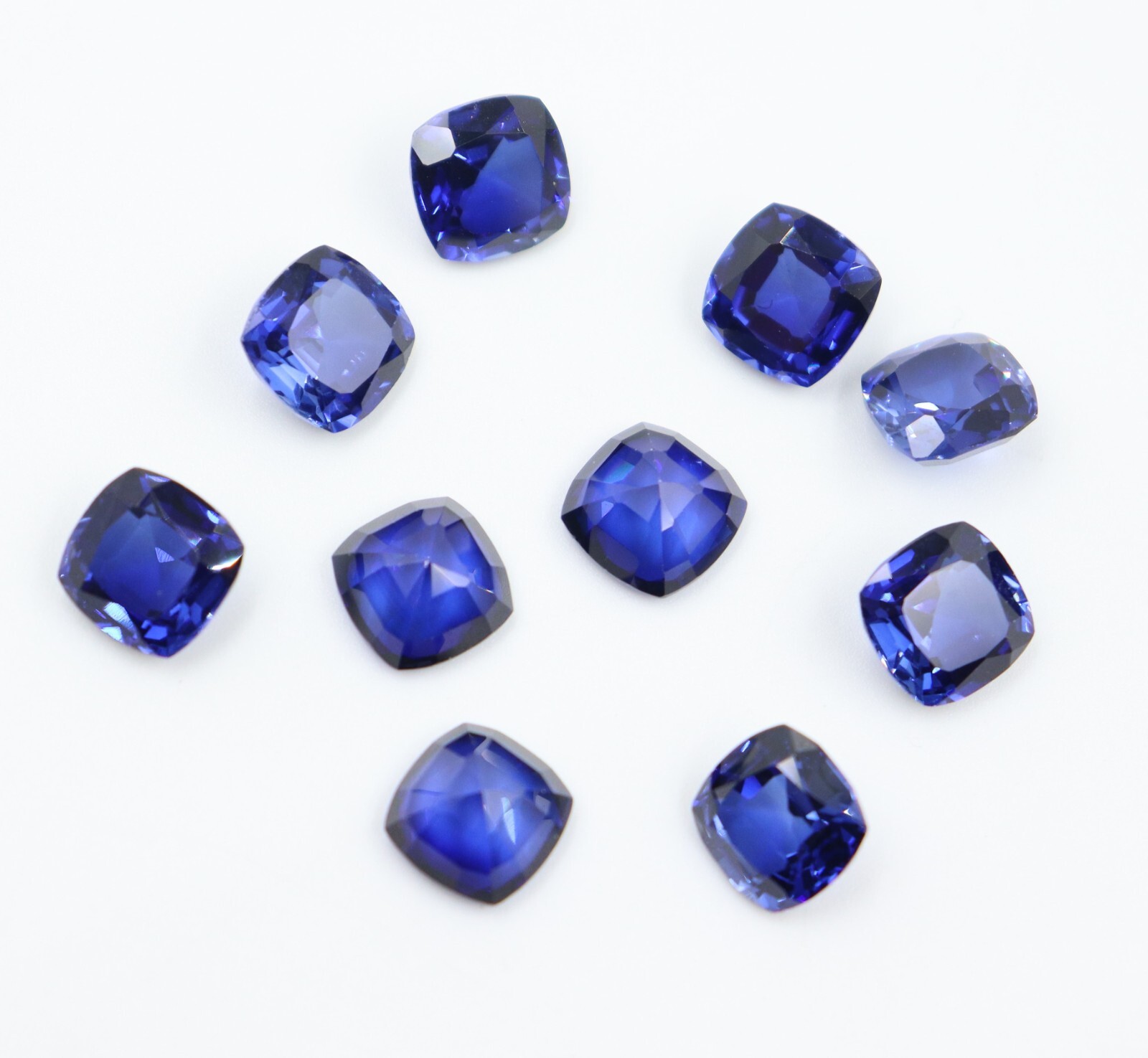 Cushion Blue Sapphire Lab Created Synthetic Gemstone Jewelry Stone 3mm to 10mm