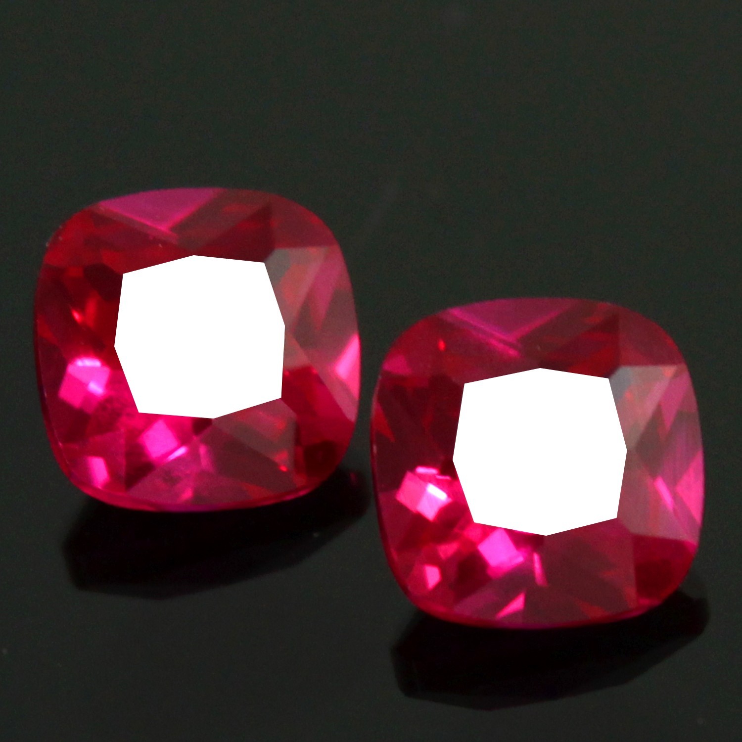 Natural Certified Mogok Pigeon Blood Red Ruby 11.00 MM Cushion Pair Loose Gems