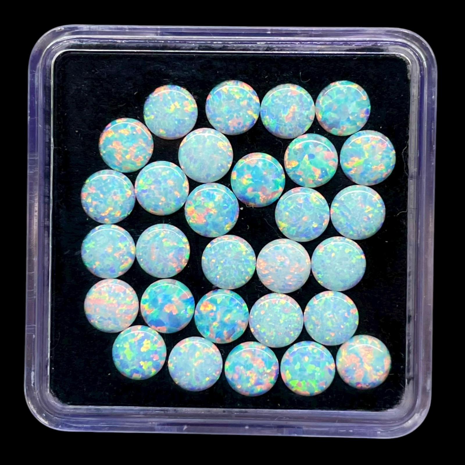 10 Pcs Australian Opal 5mm Round Cabochon AAA Quality Lab Created Gemstones Lot
