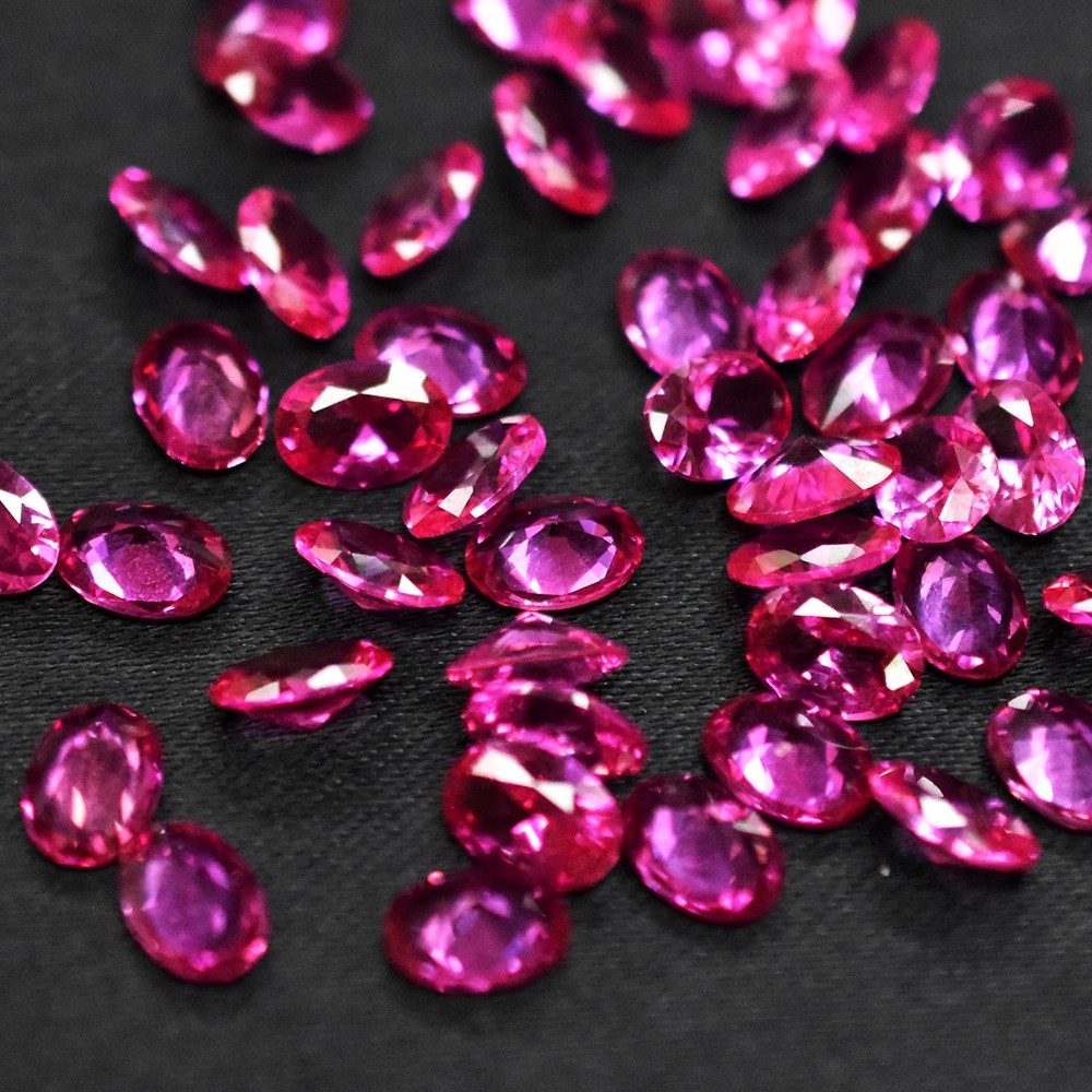 Natural Pink Sapphire 7×5 mm 15 Pcs Oval Cut Lot Certified Ring Size Gemstone