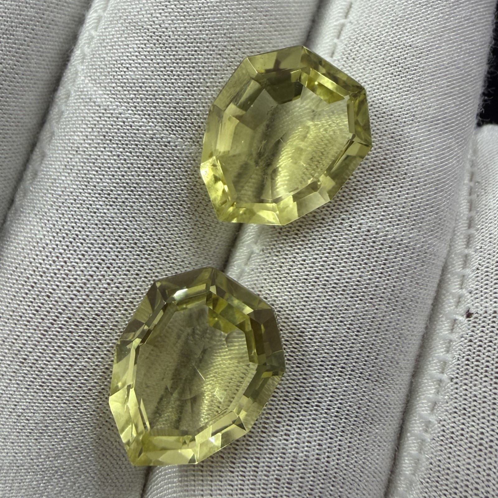 Lemon Quartz Pear Shape Fancy Cut Pair, 100% Natural Loose Certified Gemstones