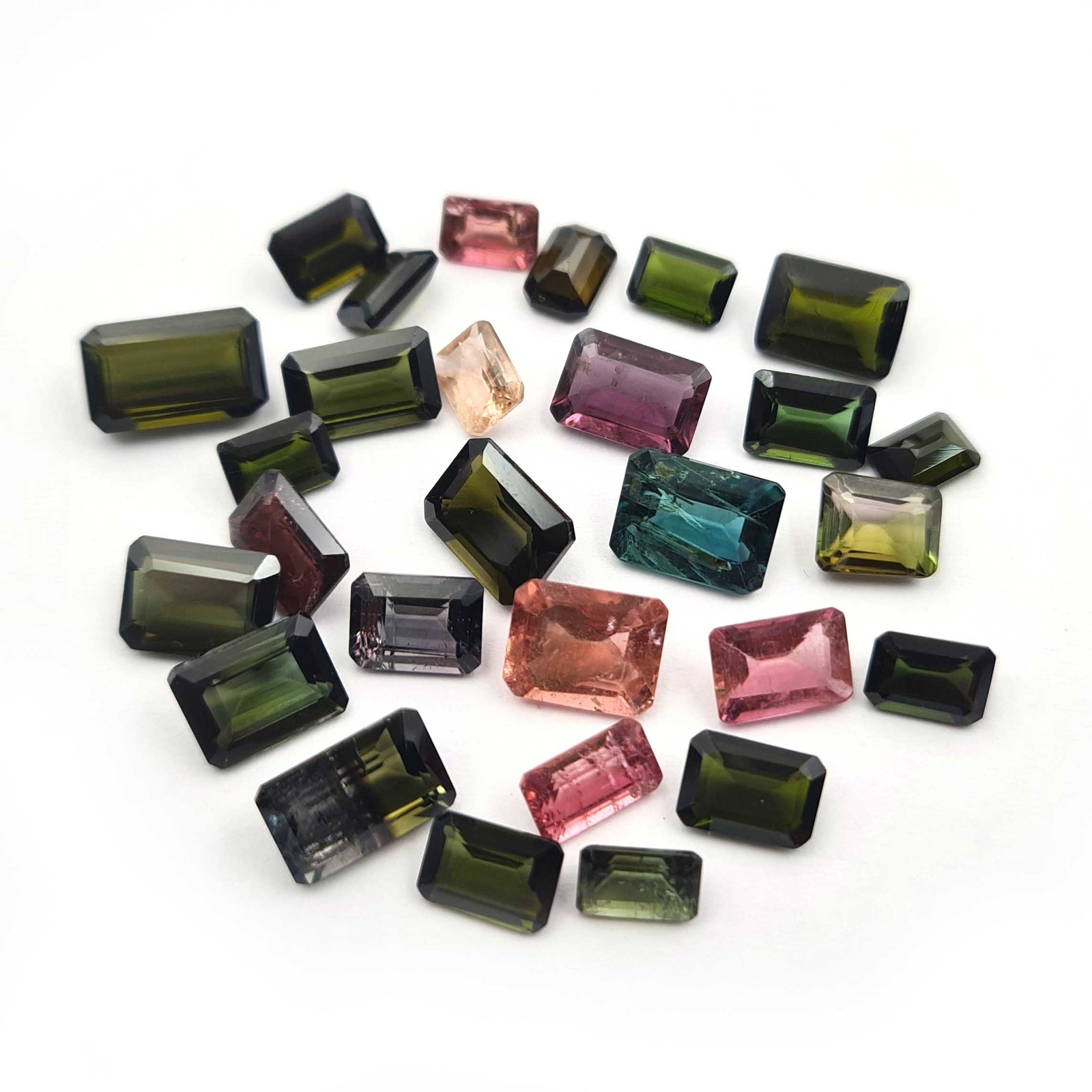 Natural Multi Tourmaline Octagon Cut Loose Gemstone 7 Pcs 4×5.5-6×10 MM 9 CT