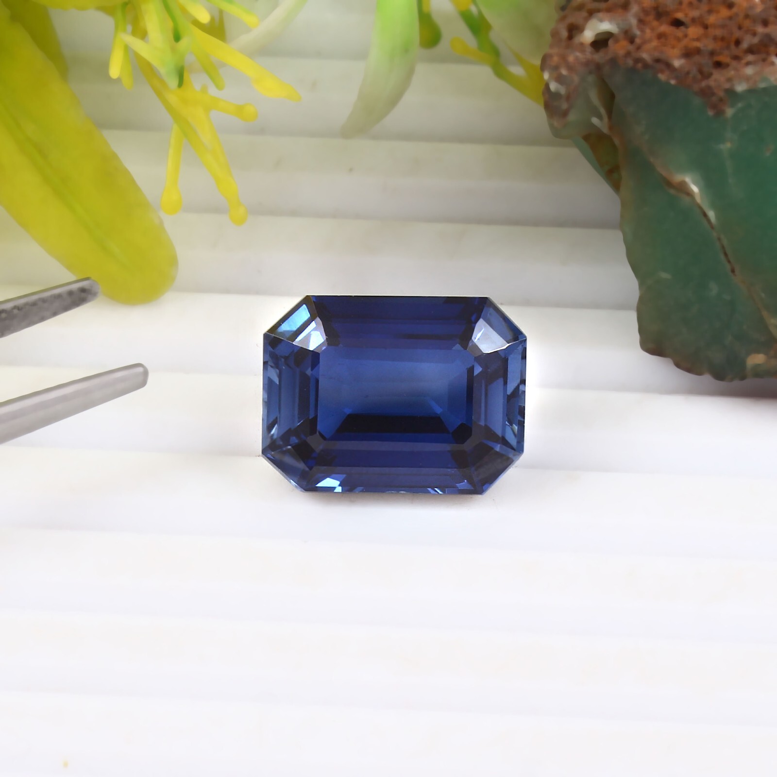 AAA Natural Ceylon Royal Blue Sapphire Loose Gemstone Radiant Cut 16.00 Ct
