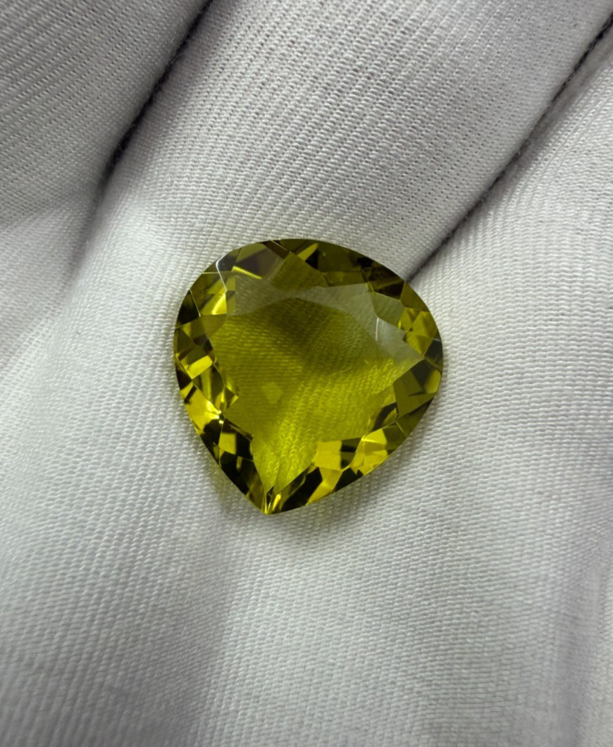 Lemon Quartz Heart Shape Loose Certified Gemstone