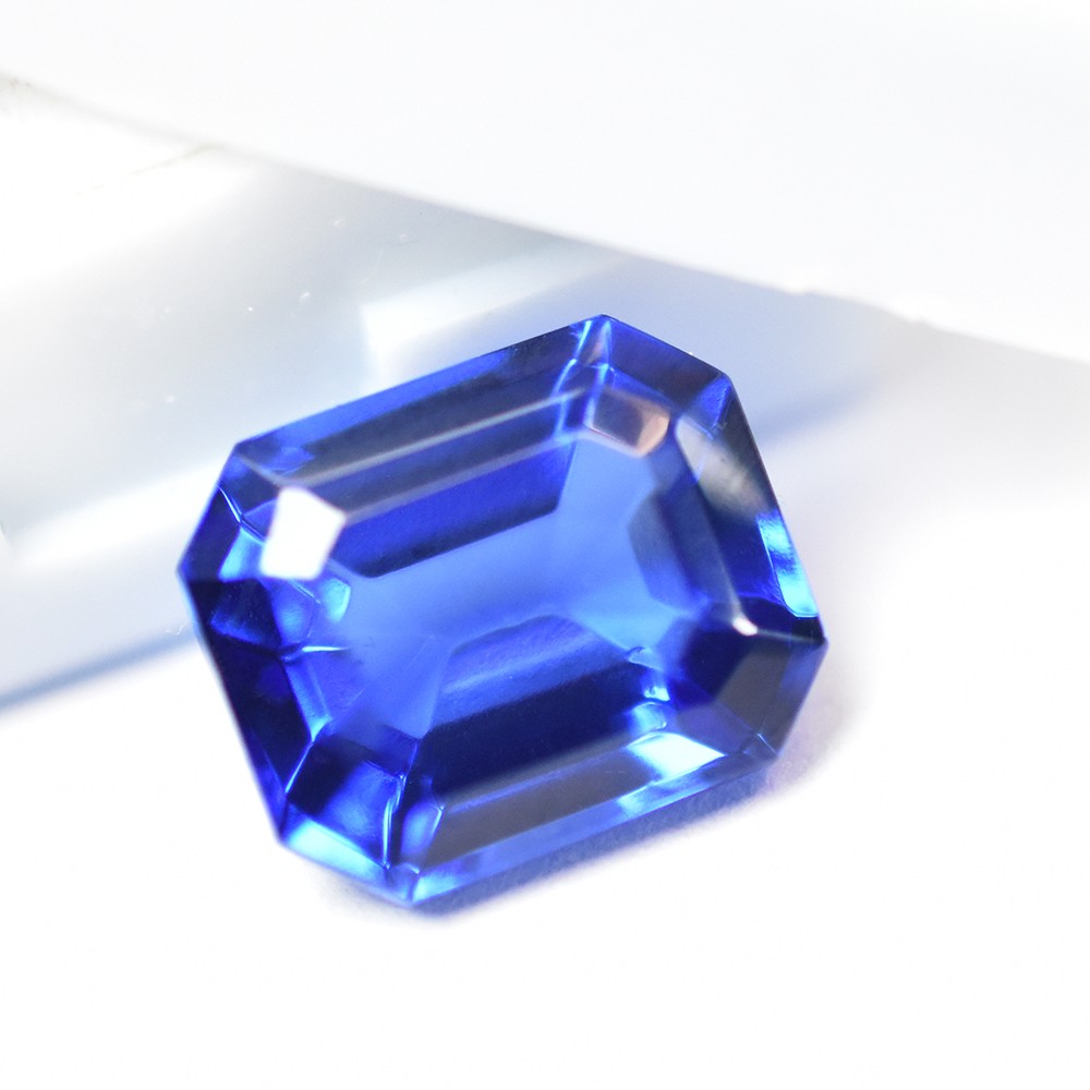 7.70 Ct CERTIFIED Myanmar Natural Blue Sapphire Emerald Cut Loose GEMSTONE