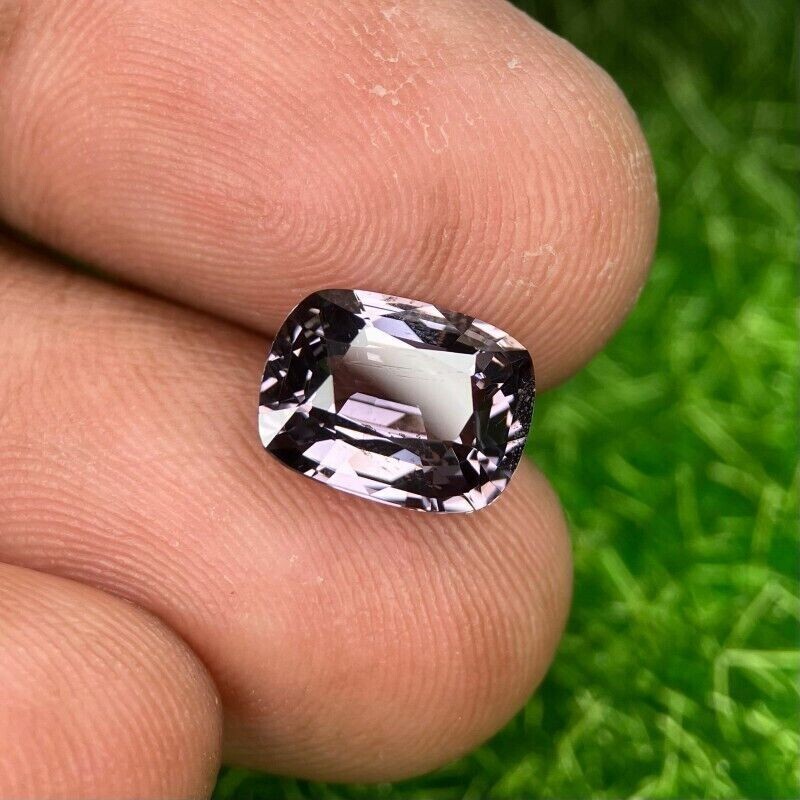 3.12 Carat Cluster Natural Loose Spinel Purple Grey Cushion Shape Step cut