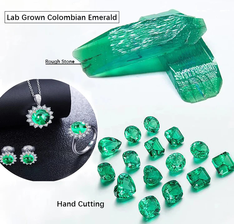 AGL Lab Grown Colombia Emerald Asscher Cut Gemstones with Inclusion for Jewelry