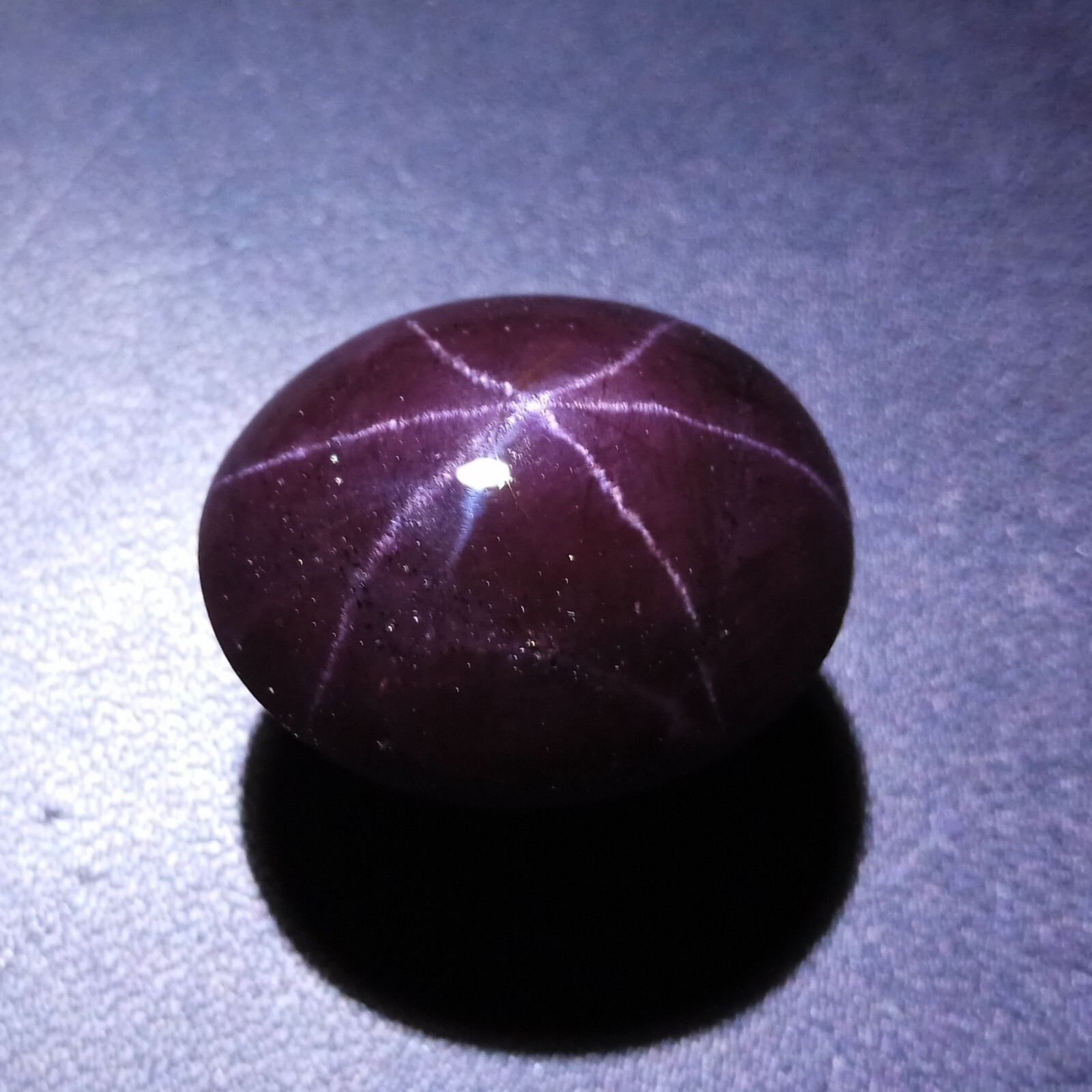 49.5 Carat 24x20x9.4 MM Natural 6-Ray Star Purple Red Garnet Star Oval Cabochon