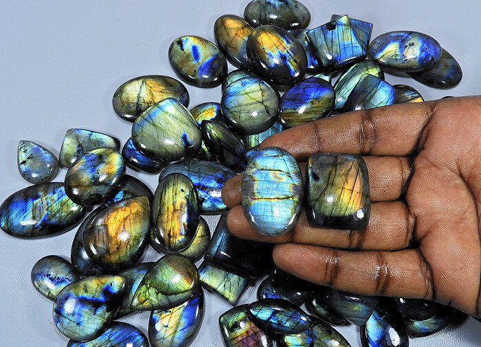 Natural Labradorite Multi Flash Mix Shape Cabochon Loose Gemstone Wholesale Lot