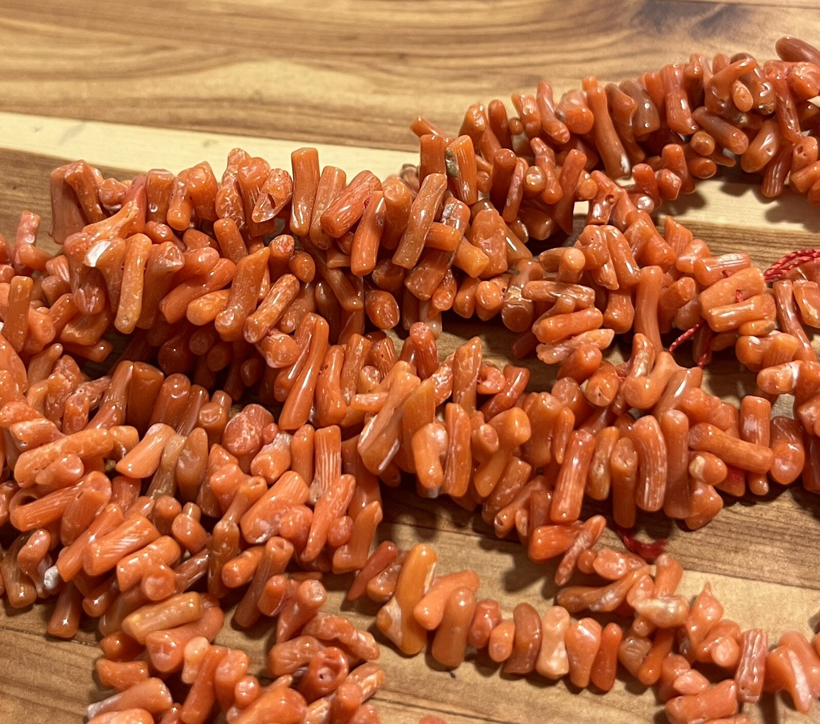 Vintage Old Stock Natural Italian Salmon Branch Coral Beads 16in Strand