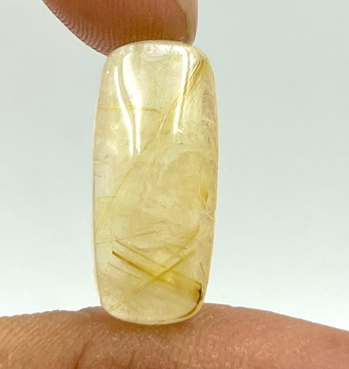 13Ct 6x10x23 mm Natural golden Rutilated Quartz Radiant Cabochon Gemstone CG=326