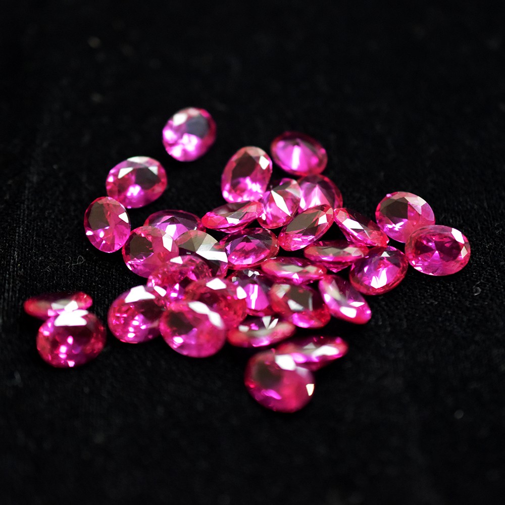 7×5 mm Certified Natural Pink Sapphire 12 Pcs Oval Cut Lot Gemstone For Gift