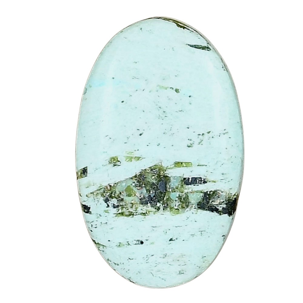 Natural Ocean Green Chrysocolla 29.25×18.15×4.2 mm Oval Gemstone LS02262-34