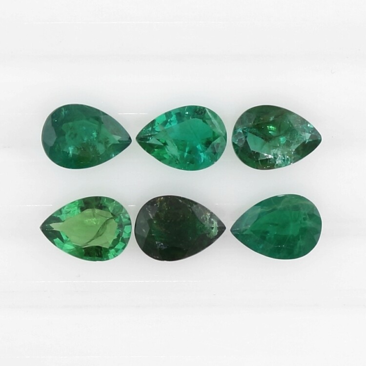 COLOMBIAN EMERALD 5 x 3 MM PEAR CUT EARTH MINED SOLD PER STONE F-3624 TREATED
