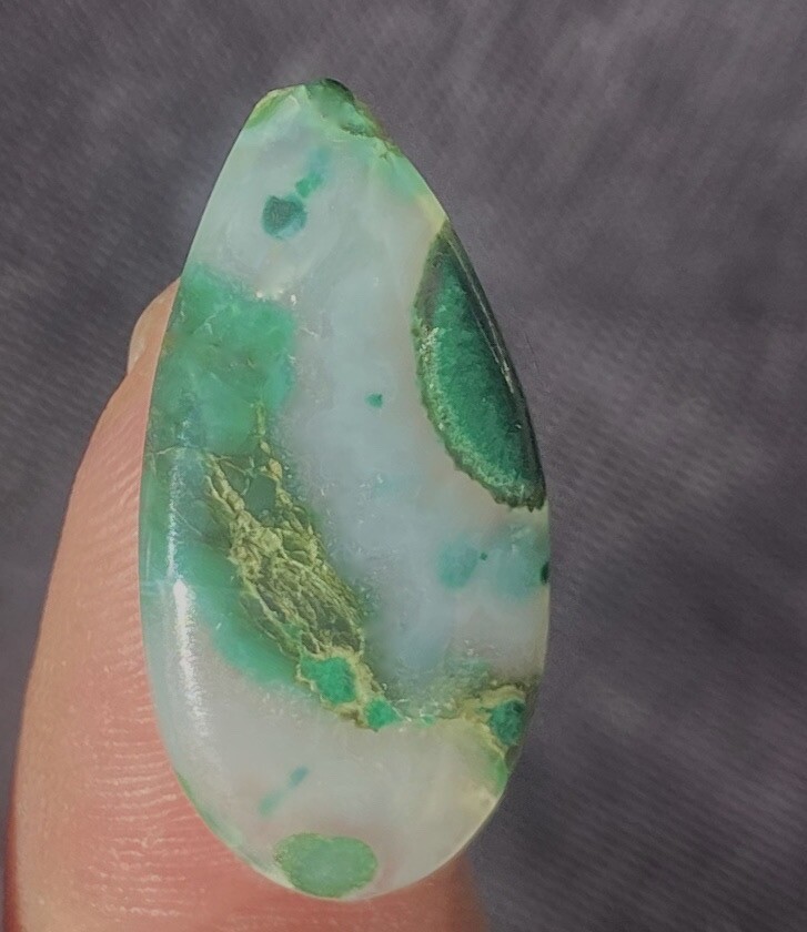 Rare Gem Silica Malachite Chrysocolla Cabochon 2.5 Grams 12.5 Carats