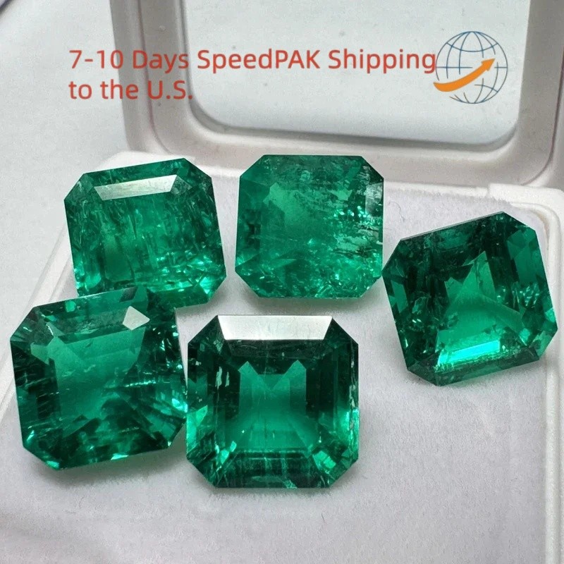 Lab Grown Emerald Stones Asscher Cut 0.1-10ct for DIY Jewelry Making Wholesale