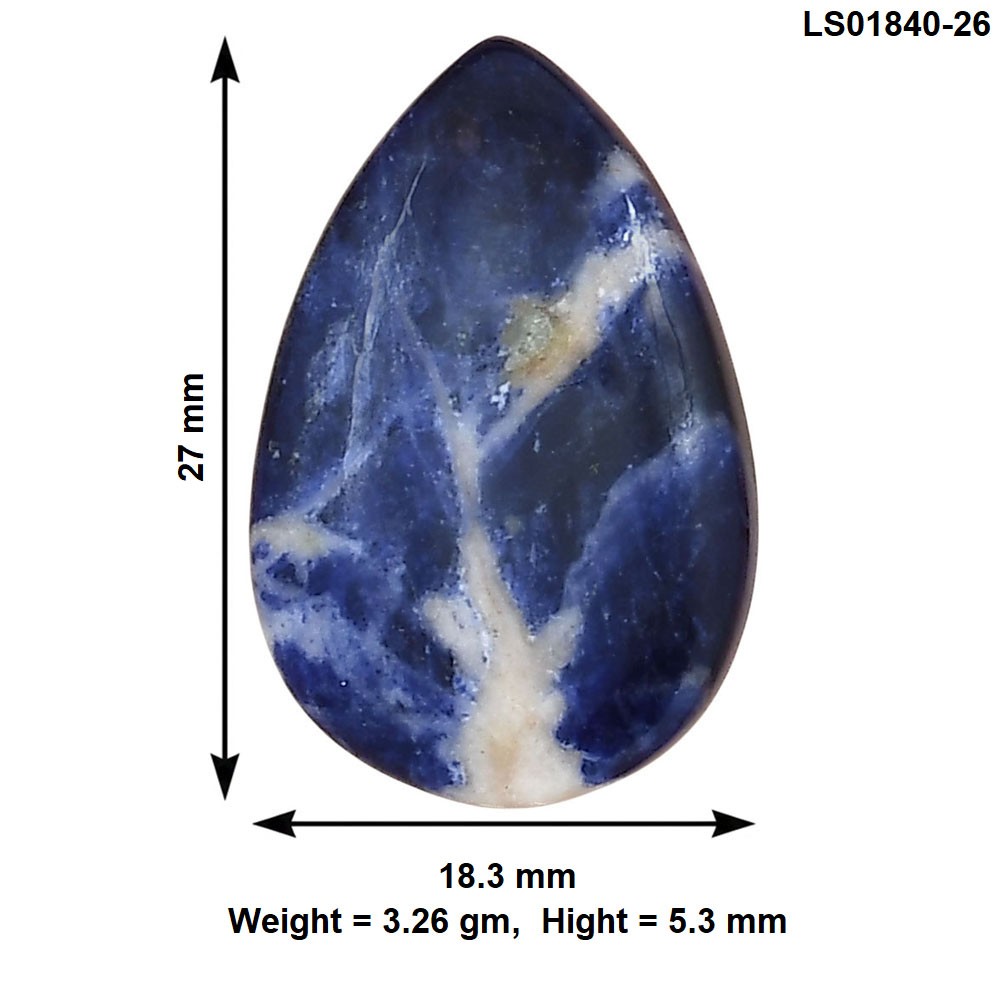 Natural Sodalite 27×18.3×5.3 mm Pear Shape Polished Loose Gemstone LS01840-26