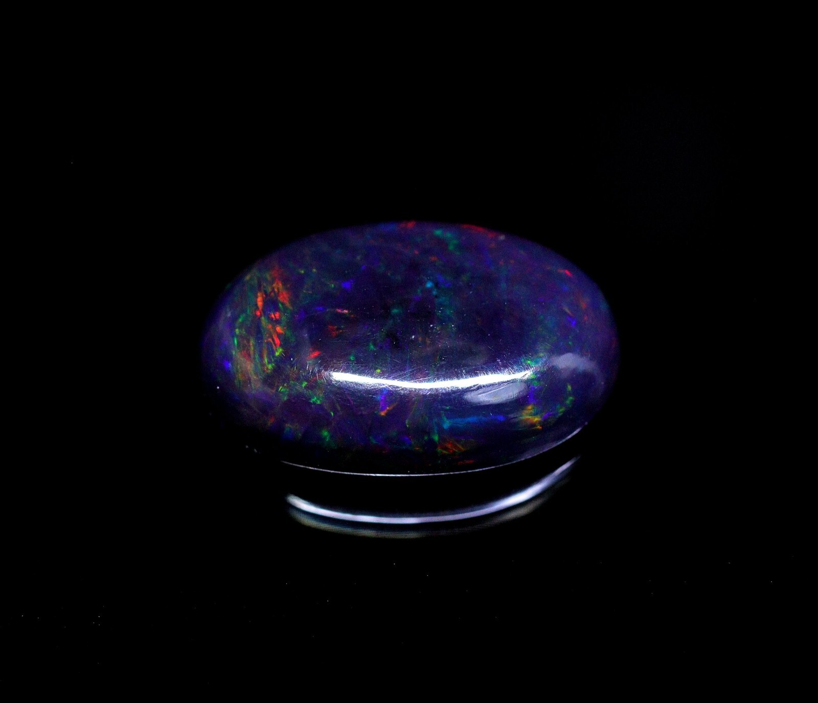 8.00 Cts Top Quality Natural Black Opal Rainbow Multi Fire Eithiopian Black Opal