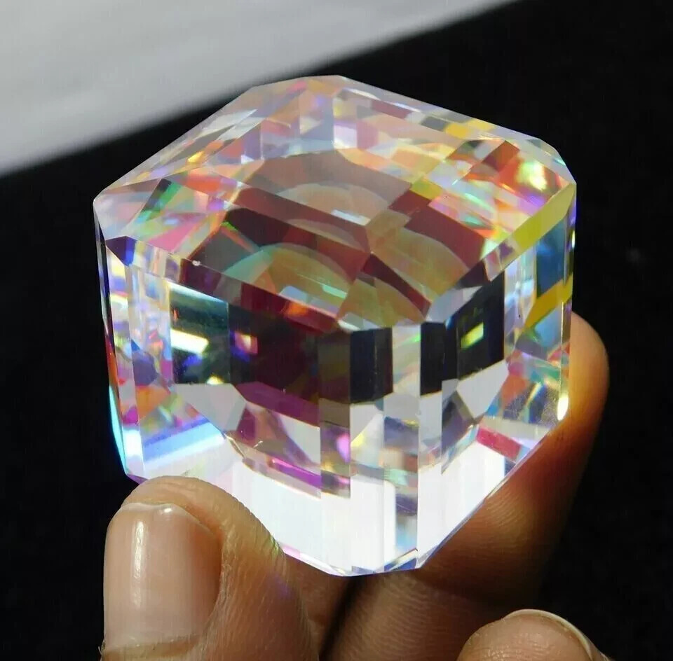 AAA 1000 CT Natural Rainbow Color Cube Cut Mystic Topaz Certified Loose Gemstone