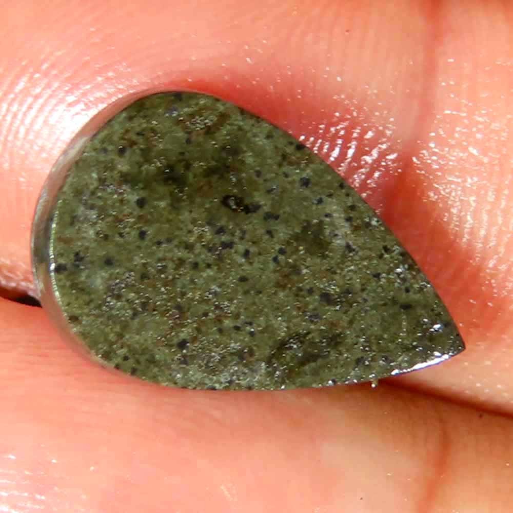 5.70Cts.100%Natural Multi Fire Ammolite Pear Cabochon 10x15x4mm Losse Gemstone