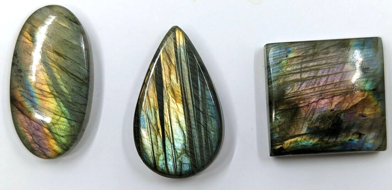 115ctw Natural Labradorite Cabochons 3 Pcs Pear Oval Square Canada