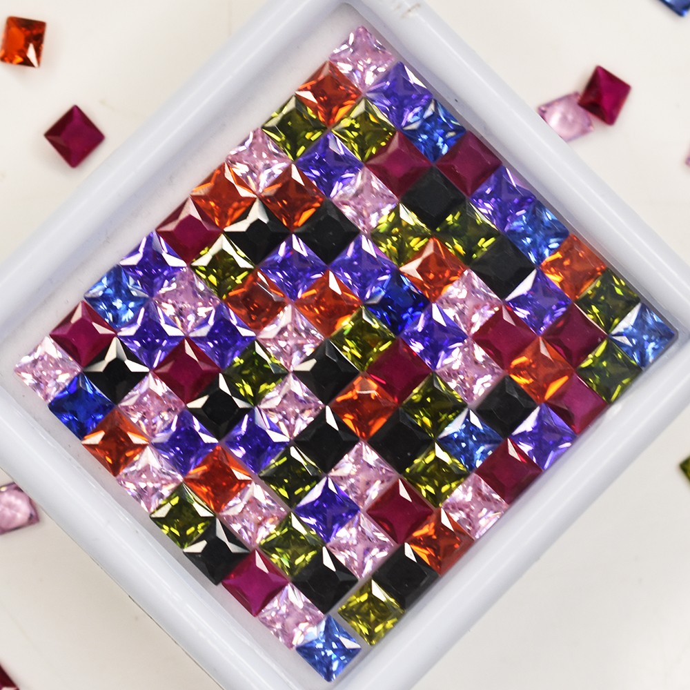 CERTIFIED Natural Square Cut 5×5 mm 3.60 Ct Mix Sapphire Lot Gems Free Delivery