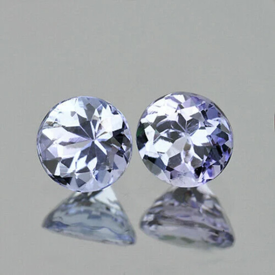 5.00 mm 2 pieces Round Natural Platinum Purple Blue Tanzanite (Flawless-VVS)