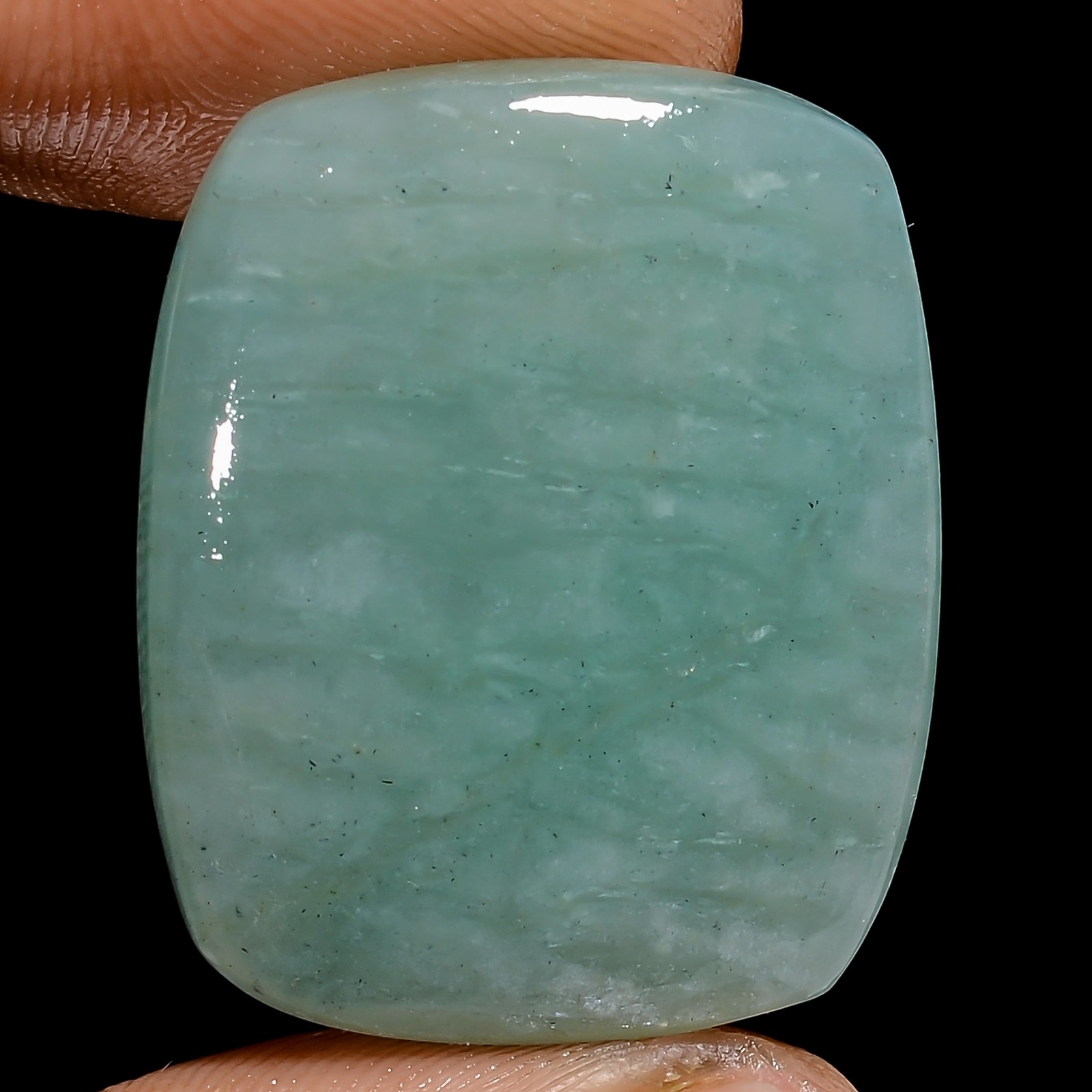 100% Natural Amazonite Radiant Shape Cabochon Gemstone 35.5 Ct 26X21X5mm X-26175