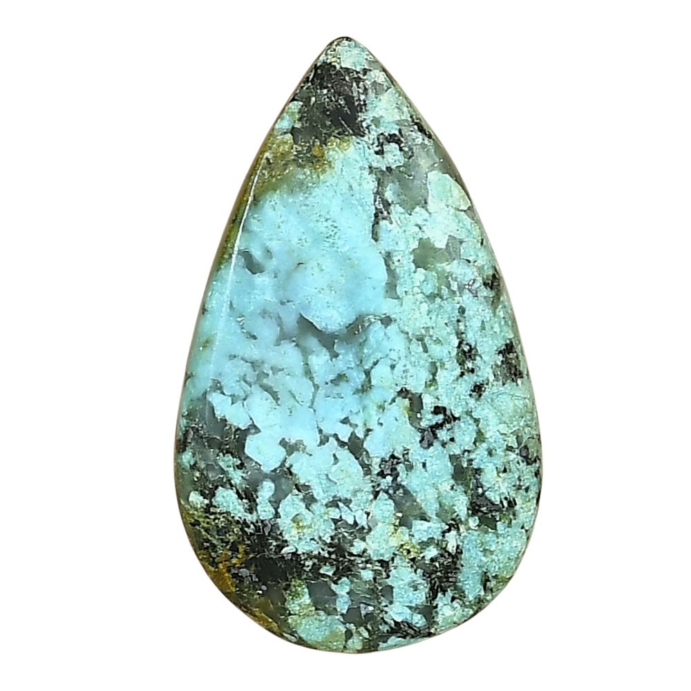 Natural Tibetan Turquoise 32.85×19.6×3.7 mm Pear Polished Gemstone LS02766-43